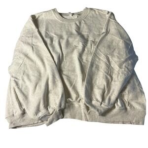 Fabletics Forever Fleece Crewneck Sweatshirt 4X Soft Grey Heather Gravity